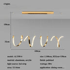 Gold Irregular LED Pendant Lights for Modern Living & Dining Room Lighting