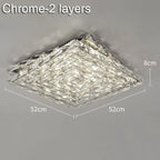 Crystal Ceiling Lamp: Modern Minimalist Indoor LED Lighting for Living Room, Dining & Bedroom