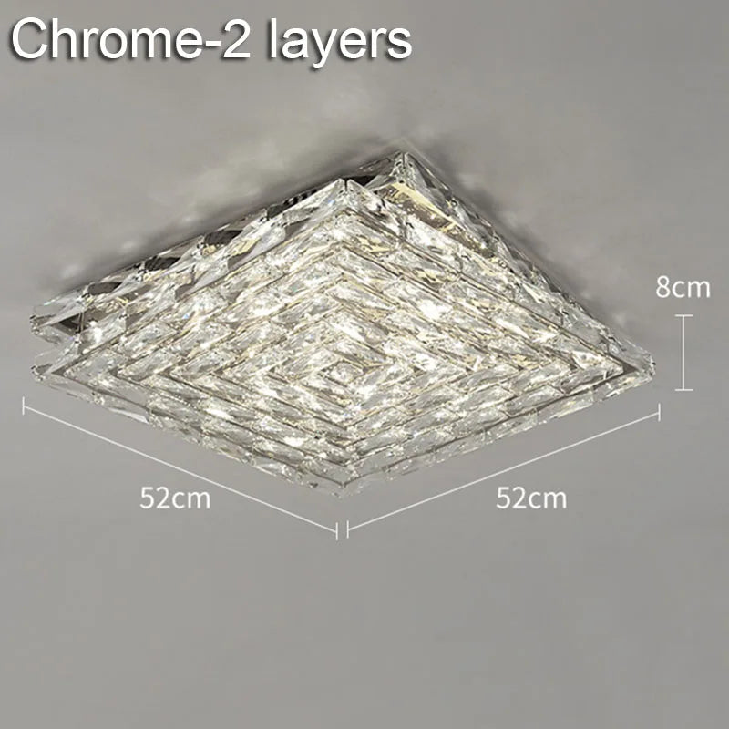 Crystal Ceiling Lamp: Modern Minimalist Indoor LED Lighting for Living Room, Dining & Bedroom