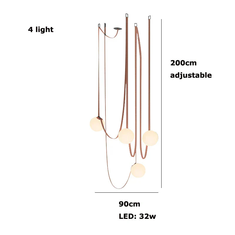 Glass Ball Pendant Lamp for Loft Living Dining Room, LED Lighting