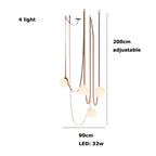 Glass Ball Pendant Lamp for Loft Living Dining Room, LED Lighting