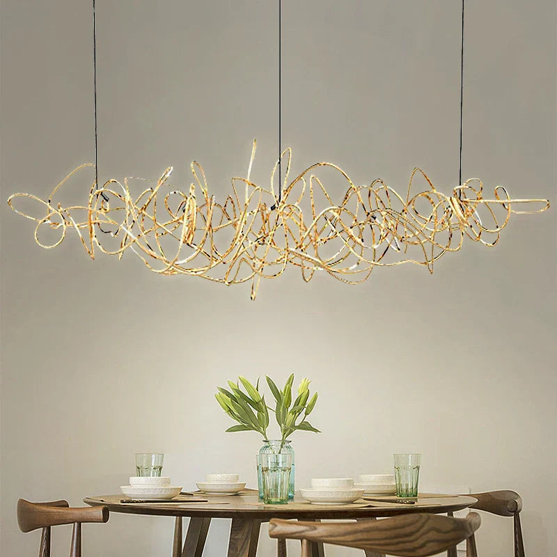 Nordic Art LED Chandelier: Modern Creative Pendant Lamp Light for Dining Table Room