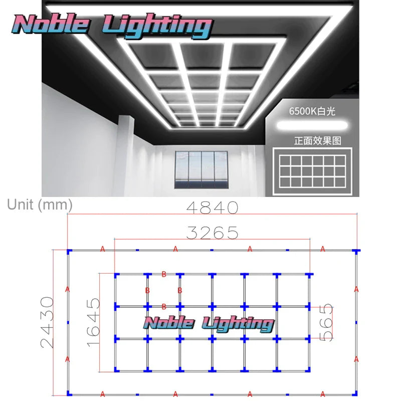 Hexagon LED Garage Wall Ceiling Lights 6500K Daylight White 4.8X2.4M Linkable