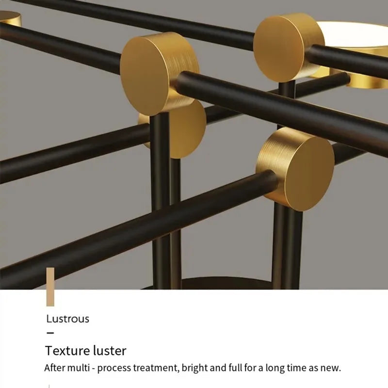 Gold Frame LED Remote Control Dimmable Ceiling Lamp for Living Room, Dining, Bedroom