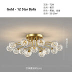 Glass Bubble Ball Crystal LED Ceiling Light - Black Gold Aesthetic Décor