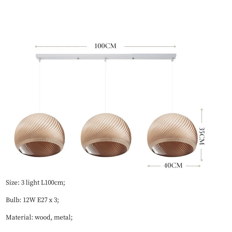 Wood Veneer Pendant Lights for Dining Room Décor