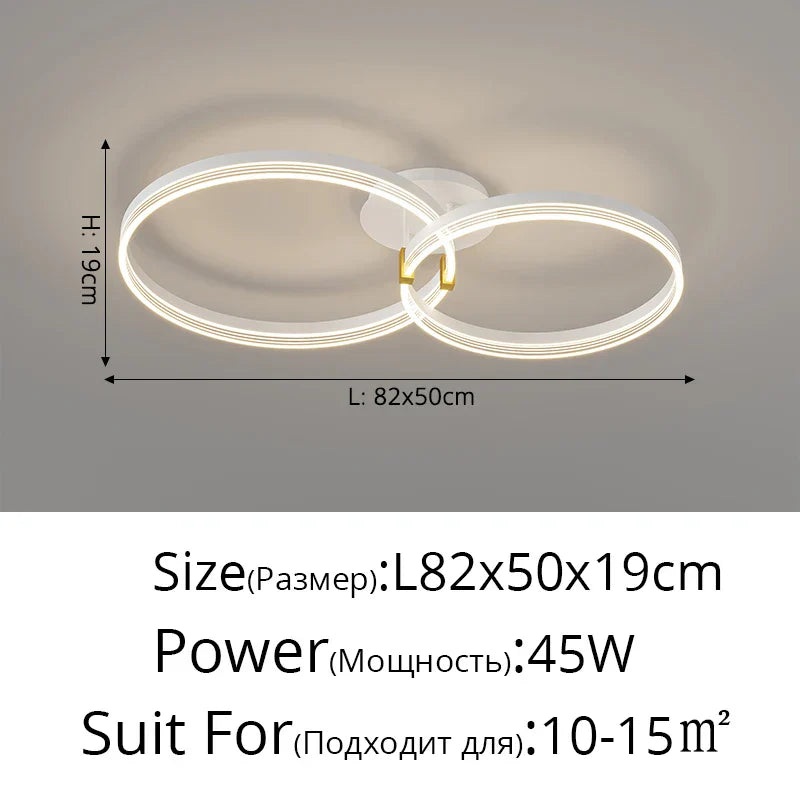 Modern Round Ring LED Ceiling Chandelier for Living Room and Bedroom