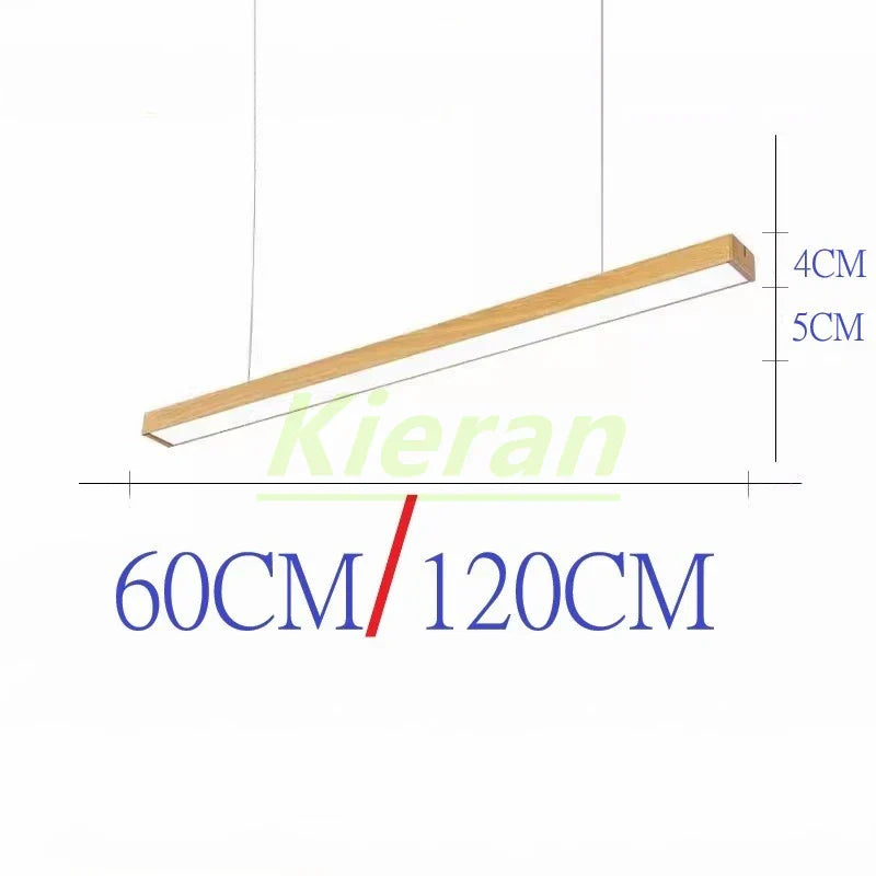 Wood-colored LED Chandelier: Nordic Modern Iron Art Pendant Lamps for Home Decor