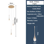 Crystal LED Chandeliers: Luxury Long Staircase Hanging Lights for Living Room Lobby