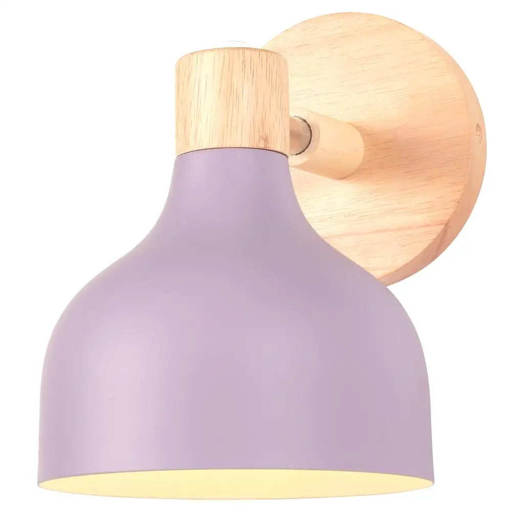 Nordic Wood Macaron Wall Sconce E27 Home Lighting Fixture