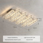 Crystal Chandelier Lights for Living Dining Bedroom LED Dimmable Lustre Lighting