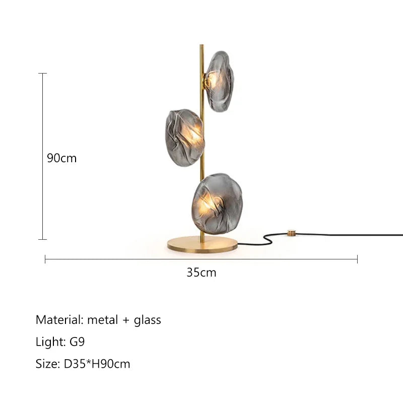 Glass Shade LED Floor Lamp for Home Decor, Living Room, Bedroom, Minimalist Design