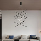 Aluminum Ceiling Chandelier: LED Changeable Shape Stair High-Rise Indoor Lighting