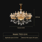 European Crystal Chandelier | Luxe Villa Hall Lighting | Zinc Alloy Middle Floor Lamp