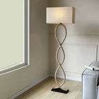 Hemp Rope Fabric Shade LED Floor Lamp for Home Decor