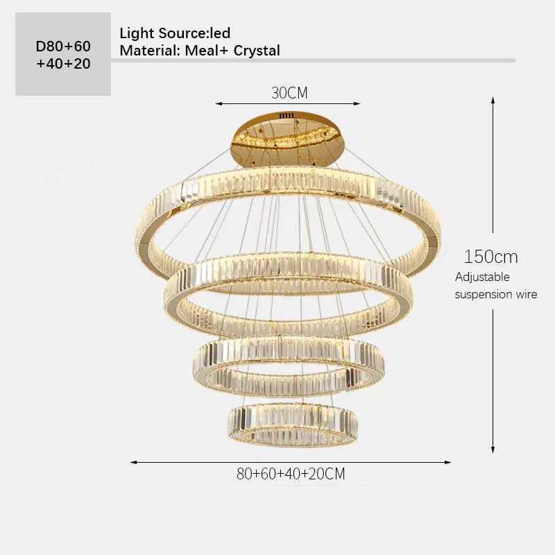 Crystal Ceiling Pendant Chandelier for Luxe Room Decor
