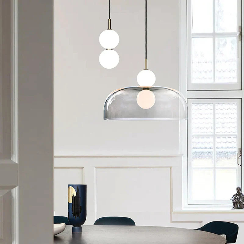 Glass Ball Pendant Light: Modern Decor for Duplex Stairwells, Living Room, Bedroom