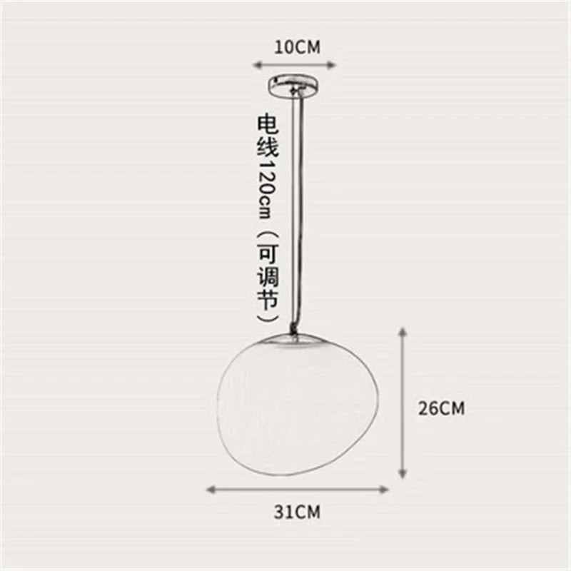 Gregg Glass Pendant Light: Stylish LED Hanging Lamp for Dining Kitchen LOFT.