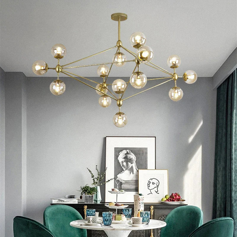 Magic Bean Glass Ball Chandelier - Vintage Industrial Loft Hanging Light