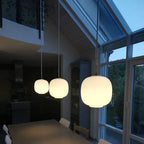 Modern White Glass Ball Pendant Lamp for Restaurant Kitchen, Designer VL45 Radiohus Style