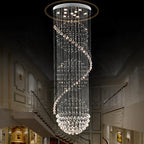 ModernCrystal LED Staircase Chandelier: Stylish Home & Hotel Hall Villa Lighting