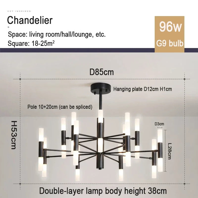 Nordic Chandeliers: Modern Living & Dining Room Pendant Lighting Fixtures