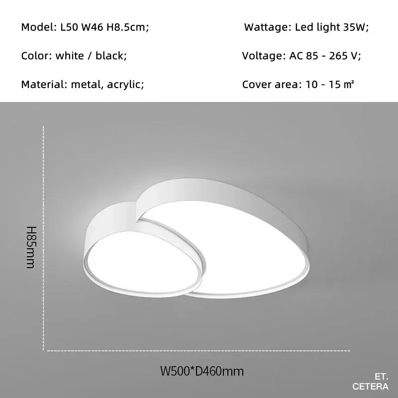 Smart LED Ceiling Lamp: Modern Round Dimmable Lights for Living Room and Bedroom