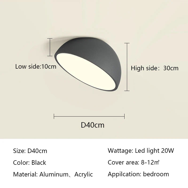 LED Semicircular Ceiling Light for Bedroom, Aisle, Balcony - Modern & Creative Lighting Fixtures
