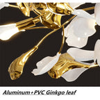 Ginkgo Leaf Acrylic Metal LED Ceiling Chandelier for Home Living Room