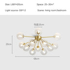 Glass Ball LED Ceiling Chandelier for Modern Living Room and Bedroom Lighting
