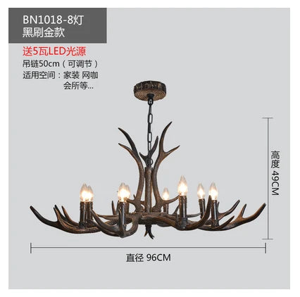 Antler Chandelier: Country Rustic Vintage Loft Lighting for Bedroom, Dining Room & Restaurant