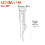 Nordic Crystal Cube Chandelier LED Light for Home Staircase Loft Living Room