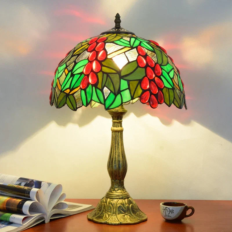 Dragonflys Tiffany Stained Glass Table Lamp Vintage Bedroom Desk Light