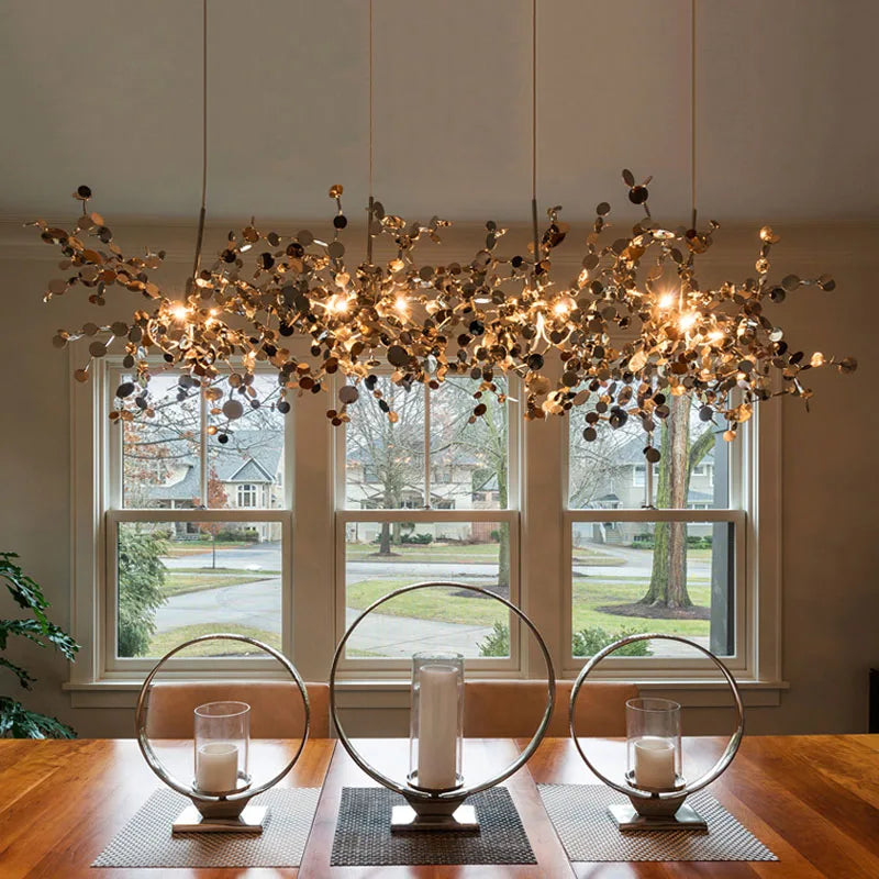 Stainless Steel Chandelier Pendant Lamp LED Dining Table Lighting Fixture