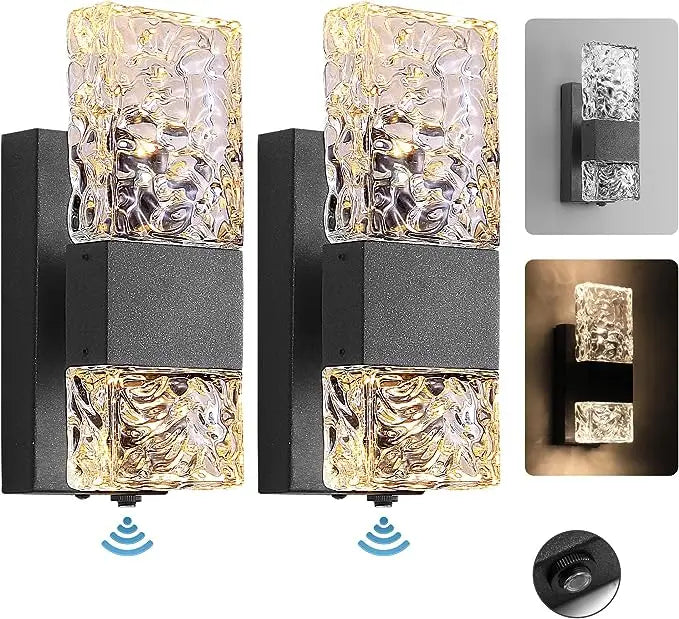 Outdoor LED Wall Light Dusk to Dawn Sensor Matte Black Waterproof Sconce