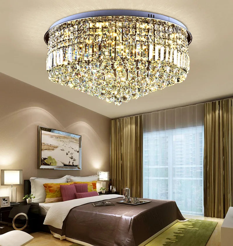 Modern Luxury K9 Crystal Ceiling Lights | Fashion Crystal Lamp for Living Room & Hotel