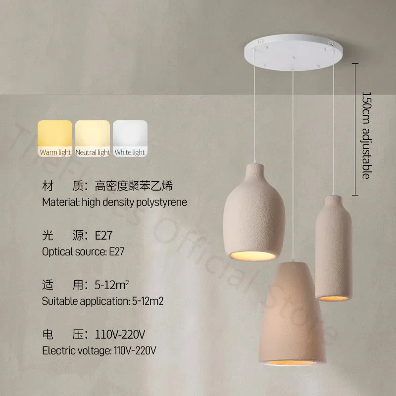 Nordic Minimalist Wabi Sabi LED Chandelier for Restaurant and Bar Decor