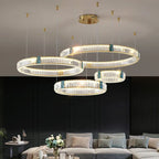Luxury Golden Crystal Round Ceiling Chandelier with Remote Control LED Light