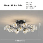 Glass Bubble Ball Crystal LED Ceiling Light - Black Gold Aesthetic Décor
