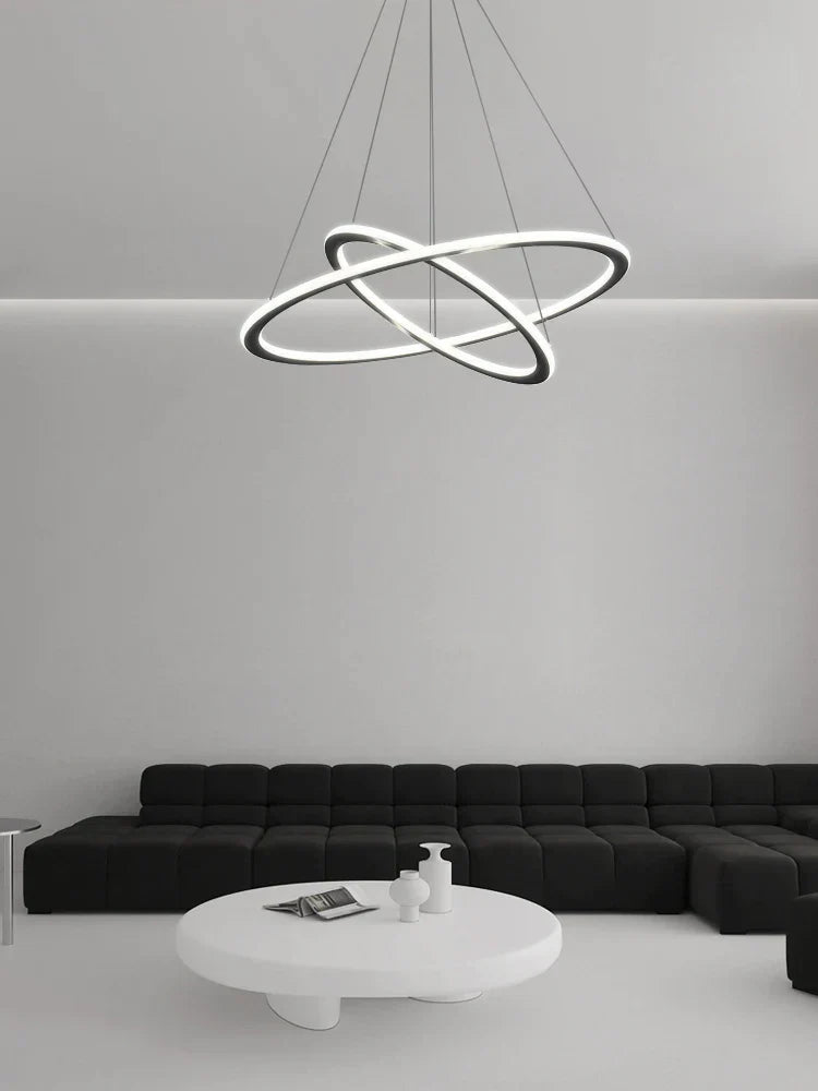 Nordic Circle Ring LED Chandelier: Minimalist Living Room Pendant Light