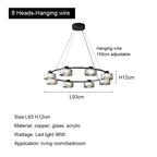 Modern Minimalism Circle Glass Chandelier LED Pendant Lights for Home Decoration