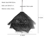 Wabi Sabi Rattan Pendant Chandelier with E27 LED Lights