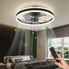Smart Reversible Ceiling Fan with LED Lights, App Remote, Black/White Chandelier