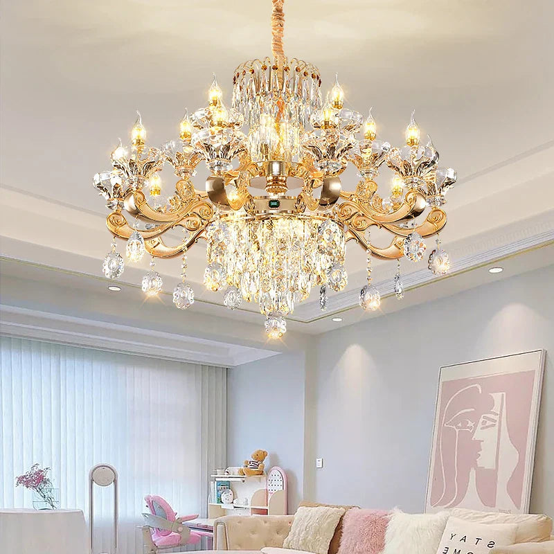 Crystal Chandelier: Elegant Lighting for Living Room, Dining Room, Bedroom, and Hotel