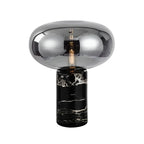 Marble Desk Lamp with Glass Ball Lampshade for Bedroom and Living Room