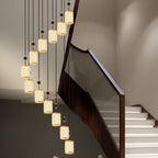 Rotating Chinese Style Stair Chandelier: High-End Villa Duplex Lamps