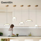 Glass Nordic Pendant Light: Modern LED Hanging Lamp for Home Decor