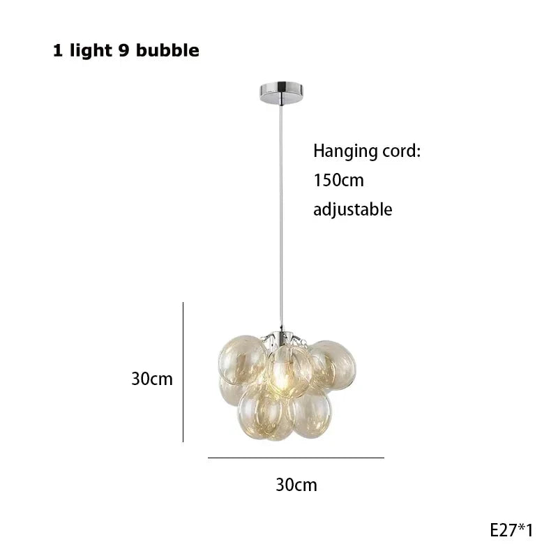Modern Colour Bubble Chandelier for Living Room Bedroom Decor, Industrial Pendant Lighting