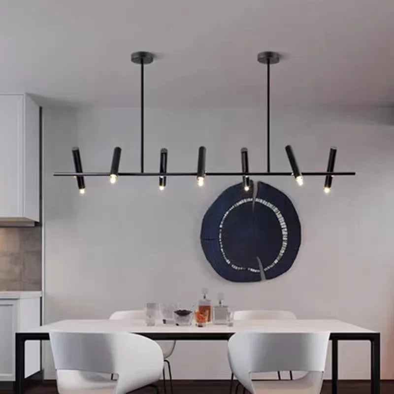 Modern Black LED Chandelier for Dining & Living Room Lighting