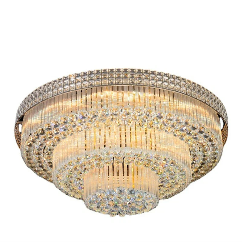 Crystal LED Chandelier Cake Ceiling Lamp for Living Room Bedroom Kitchen Hotel
